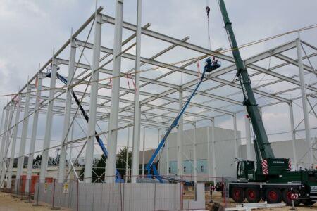 Stahlbau-Stahlkonstruktion Neubau Hochregallager-Nürtingen